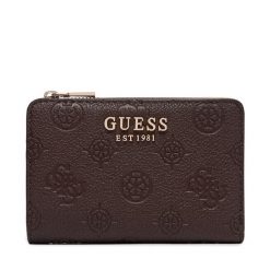 Portfel Guess. Brązowe portfele damskie Guess, z aplikacjami. Za 264.99 zł.