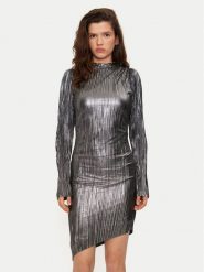 Bruuns Bazaar Sukienka koktajlowa BBW3707 Srebrny Regular Fit. Szare sukienki damskie Bruuns Bazaar, bez wzorów, z syntetyku, wizytowe, bez ramiączek. Za 369.99 zł.