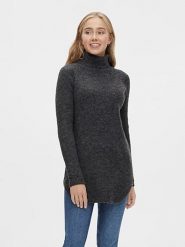Pieces Sweter w kolorze antracytowym rozmiar: L. Czarne golfy damskie Pieces, l, bez wzorów, z wełny, bez ramiączek. Za 83.42 zł.