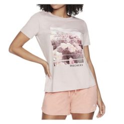 Koszulka Damska Skechers. Czerwone koszulki damskie Skechers, bez wzorów, bez ramiączek. Za 103.99 zł.