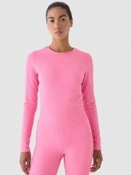 4F Longsleeve treningowy szybkoschnący damski - różowy XS. Czerwone koszulki sportowe damskie 4F, xs, bez wzorów, z dzianiny, bez ramiączek, na fitness i siłownię. W wyprzedaży za 59.99 zł.