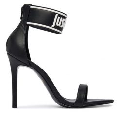 Sandały Just Cavalli. Czarne sandały damskie Just Cavalli, bez wzorów, bez obcasa, na szpilce, bez zapięcia. Za 896.99 zł.