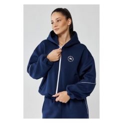 Damska bluza sportowa oversize Rough Radical Trip Hoodie Zip. Niebieskie bluzy damskie ROUGH RADICAL, bez wzorów, bez kaptura. Za 175.92 zł.