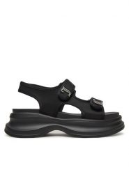 Juicy Couture Sandały CEO-WSS21516-01 Czarny. Czarne sandały damskie Juicy Couture, bez wzorów, z materiału, bez obcasa, na płaskiej podeszwie, bez zapięcia. Za 249.99 zł.