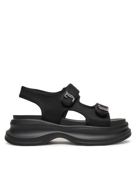 Juicy Couture Sandały CEO-WSS21516-01 Czarny. Czarne sandały damskie Juicy Couture, bez wzorów, z materiału, bez obcasa, na płaskiej podeszwie, bez zapięcia. Za 249.99 zł.