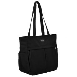 Shopperka czarna Peterson PTN CTY-14. Czarne shopper bag Peterson, bez wzorów, z nylonu, na ramię, bez dodatków. Za 89.99 zł.