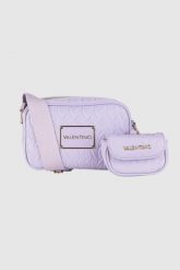 VALENTINO Tłoczona fioletowa torebka z przypinaną saszetką sunny re haversack. Fioletowe listonoszki damskie Valentino by Mario Valentino, bez wzorów. W wyprzedaży za 359.99 zł.
