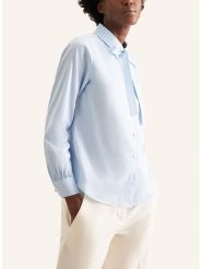 Seidensticker Bluzka w kolorze błękitno-białym rozmiar: 46. Niebieskie bluzki damskie Seidensticker, bez wzorów, z bawełny, bez kołnierzyka, bez ramiączek. Za 174.43 zł.