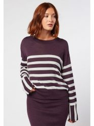 Rodier Sweter w kolorze fioletowo-białym rozmiar: XL. Białe swetry klasyczne damskie Rodier, xl, z wełny, bez kołnierzyka. Za 145.26 zł.