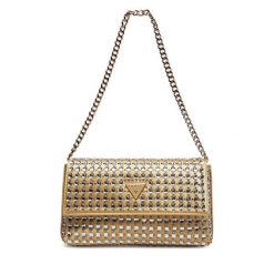 Torebka Guess. Żółte listonoszki damskie Guess, z aplikacjami, bez dodatków. Za 399.99 zł.