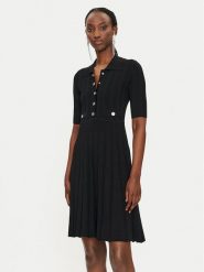 PINKO Sukienka dzianinowa Viscosa Mix 104032 A239 Czarny Slim Fit. Czarne sukienki damskie Pinko, bez wzorów, z dzianiny, bez ramiączek. Za 1,399.00 zł.