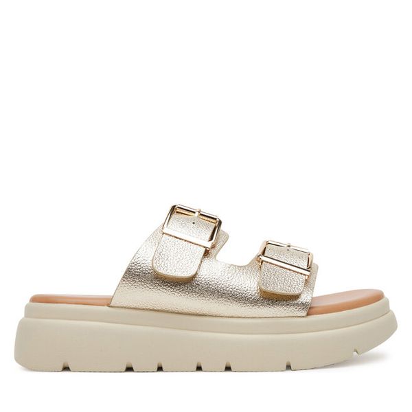 Klapki Clara Barson. Żółte klapki damskie Clara Barson, bez wzorów, bez obcasa, bez zapięcia. Za 119.99 zł.