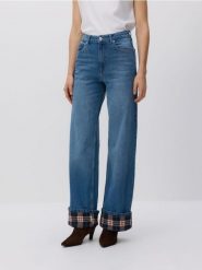 Jeansy wide leg - niebieski. Niebieskie jeansy damskie Reserved. Za 159.99 zł.