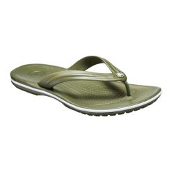 Japonki plażowe dla dorosłych Crocs Crocband Flip. Szare klapki damskie Crocs, bez wzorów, bez obcasa, bez zapięcia. Za 166.62 zł.
