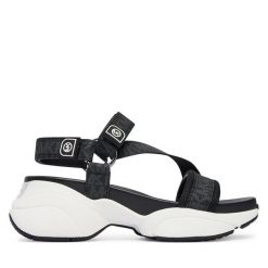 Sandały MICHAEL Michael Kors. Czarne sandały damskie MICHAEL Michael Kors, bez wzorów, bez obcasa, na płaskiej podeszwie, bez zapięcia. Za 739.99 zł.