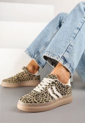 Panterkowe Sneakersy Tenisówki Ozdobione Paskami Falovinia. Obuwie sportowe damskie Renee, z jeansu, bez zapięcia, tenisowe. Za 79.99 zł.