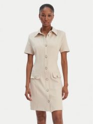 Guess Sukienka codzienna W6RK34 KCMU2 Beżowy Classic Fit. Brązowe sukienki damskie Guess, z aplikacjami, z syntetyku, bez ramiączek. Za 609.99 zł.