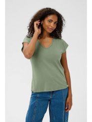 Kaffe Koszulka "Lise" w kolorze oliwkowym rozmiar: M. Brązowe bluzki damskie Kaffe, m, bez wzorów, bez kołnierzyka, bez ramiączek. Za 69.99 zł.