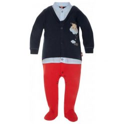 2Be3 Pajacyk Chłopięcy Z Niedźwiadkiem 86 Czerwono-Niebieskie. Czerwone śpiochy niemowlęce 2Be3. Za 65.00 zł.