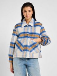 Lee Kurtka koszulowa w kolorze kremowo-niebiesko-musztardowym rozmiar: M. Brązowe kurtki damskie Lee, m, bez wzorów, z wełny, bez kaptura. Za 271.67 zł.