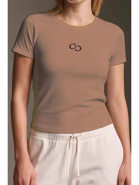 Cotton Candy Koszulka w kolorze karmelowym rozmiar: L. Brązowe koszulki damskie Cotton Candy, l, bez wzorów, bez kołnierzyka, bez ramiączek. Za 74.28 zł.