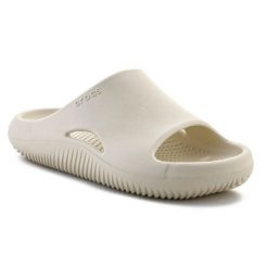 Klapki Crocs Mellow Recovery Slide U 208392-2Y2 beżowy beże i brązy. Brązowe klapki damskie bez wzorów, bez obcasa, bez zapięcia. Za 345.55 zł.