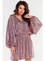 Awama Sukienka w kolorze jasnoróżowym rozmiar: onesize. Różowe sukienki damskie Awama, bez wzorów, bez ramiączek. Za 279.99 zł.