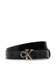 Calvin Klein Pasek Round Ck 2Color Buckle Smooth 25 LV04F7132G Czarny. Czarne paski damskie Calvin Klein, bez wzorów, ze skóry. Za 249.99 zł.