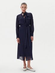 TWINSET Sukienka koszulowa 251TP2260 Granatowy Loose Fit. Niebieskie sukienki damskie Twinset, bez wzorów, z wiskozy, bez ramiączek. Za 1,079.00 zł.
