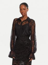 KAOS Koszula Camicie RI1TZ004 0001 Czarny Regular Fit. Czarne koszule damskie KAOS, bez wzorów, z syntetyku, bez kołnierzyka, bez ramiączek. Za 619.99 zł.