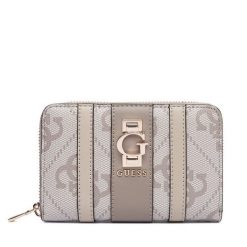 Portfel Guess. Brązowe portfele damskie Guess, z aplikacjami. Za 229.99 zł.