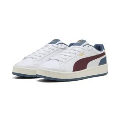 Sneakersy unisex Court Classico PUMA White Ruby Shimmer Dark Indigo Red Blue. Białe obuwie sportowe damskie Puma, bez zapięcia, trekkingowe. W wyprzedaży za 199.00 zł.