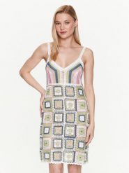 NAF NAF Sukienka dzianinowa Mbohemia XENR10 Zielony Regular Fit. Zielone sukienki damskie NAF NAF, bez wzorów, z dzianiny, bez ramiączek. Za 159.99 zł.