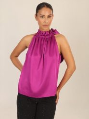 APART Bluzka w kolorze fioletowym rozmiar: 38. Różowe bluzki damskie Apart, bez wzorów, bez kołnierzyka, bez ramiączek. Za 161.34 zł.