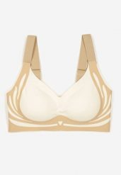 Jasnobeżowy Biustonosz z Zapięciem na Haftki Oledis. Brązowe biustonosze sportowe damskie Renee, bez wzorów. Za 29.99 zł.