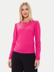 Morgan Bluzka 241-TANIO Różowy Regular Fit. Czerwone bluzki damskie Morgan, m, bez wzorów, z syntetyku, bez kołnierzyka, bez ramiączek. Za 129.99 zł.