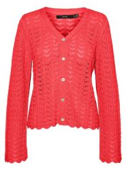 Vero Moda Kardigan w kolorze czerwonym rozmiar: L. Czerwone kardigany damskie Vero Moda, l, bez wzorów, ze splotem. Za 136.45 zł.