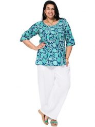 Aller Simplement Bluzka w kolorze granatowo-turkusowym rozmiar: 42/44. Niebieskie bluzki damskie Aller Simplement, bez wzorów, z bawełny, bez kołnierzyka, bez ramiączek. Za 69.99 zł.