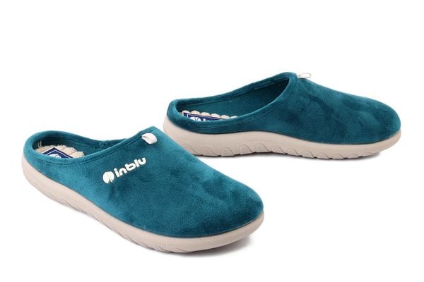 INBLU ET-37 033 ciemny zielony, kapcie damskie. Zielone kapcie damskie Inblu, z tkaniny. Za 77.99 zł.