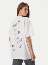 Karl Lagerfeld Jeans T-Shirt B4W17076 Biały Relaxed Fit. Białe t-shirty damskie Karl Lagerfeld Jeans, xs, bez wzorów, z bawełny, bez kołnierzyka. Za 299.99 zł.
