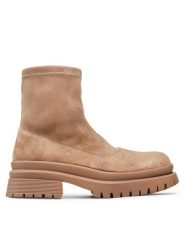 Jenny Fairy Botki WS5795-08 Brązowy. Brązowe botki damskie Jenny Fairy, z materiału, bez obcasa, na płaskiej podeszwie, bez zapięcia. Za 99.99 zł.