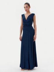 Rinascimento Sukienka wieczorowa CFC0122393003 Granatowy Regular Fit. Niebieskie sukienki damskie Rinascimento, bez wzorów, z syntetyku, wizytowe, bez ramiączek. Za 419.99 zł.