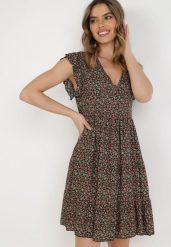 Czarna Sukienka Diomanassa. Czarne sukienki damskie Born2be, bez wzorów, z jeansu, biznesowe, bez ramiączek. Za 59.99 zł.