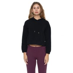 Bluza zimowa Leone 1947 Never Without Damen, Halsausschnitt, Reißverschluss. Czarne bluzy damskie LEONE 1947 APPAREL, na zimę, bez wzorów, z bawełny, bez kaptura. W wyprzedaży za 132.85 zł.