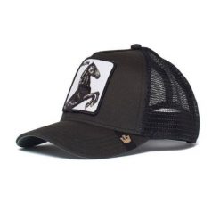 Czapka z daszkiem Goorin Bros. The Stallion Trucker - 101-0393-BLK. Czarne czapki z daszkiem damskie Goorin Bros, bez wzorów. Za 136.00 zł.