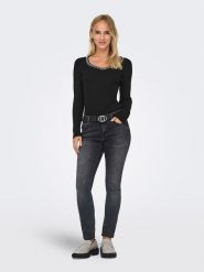 ONLY Sweter w kolorze czarnym rozmiar: L. Czarne swetry klasyczne damskie Only, l, bez kołnierzyka. Za 83.42 zł.