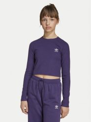Adidas Bluzka JW2600 Fioletowy Slim Fit. Fioletowe bluzki i koszule dziewczęce Adidas, bez wzorów, z bawełny, bez kołnierzyka, bez ramiączek. Za 89.99 zł.