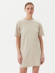Calvin Klein Jeans Sukienka codzienna J20J225289 Beżowy Relaxed Fit. Brązowe sukienki damskie Calvin Klein Jeans, bez wzorów, z bawełny, bez ramiączek. Za 199.99 zł.