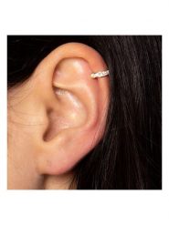 OR ÉCLAT Złota nausznica "Shinning ear cuff" z cyrkoniami rozmiar: onesize. Żółte kolczyki damskie Or Éclat, z cyrkonią, złote. Za 391.99 zł.