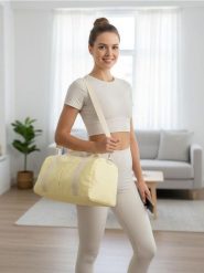 Torba sportowa - kremowy. Białe torby sportowe Sinsay, bez wzorów. Za 32.99 zł.